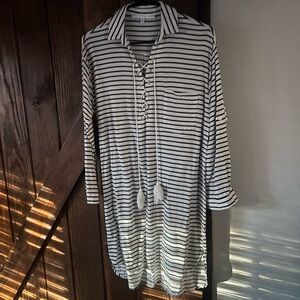 Striped Lace-Up Tunic